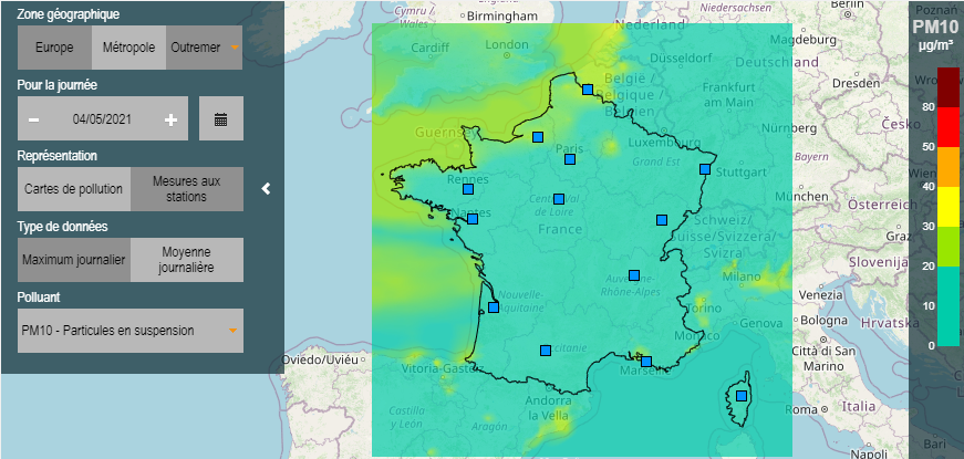 Carte PREV'AIR